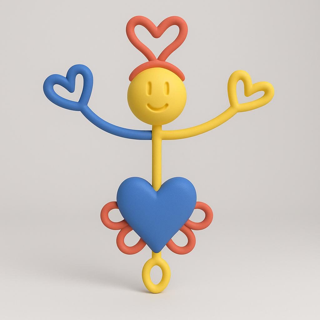 A character made of hearts — the figurine interpretation