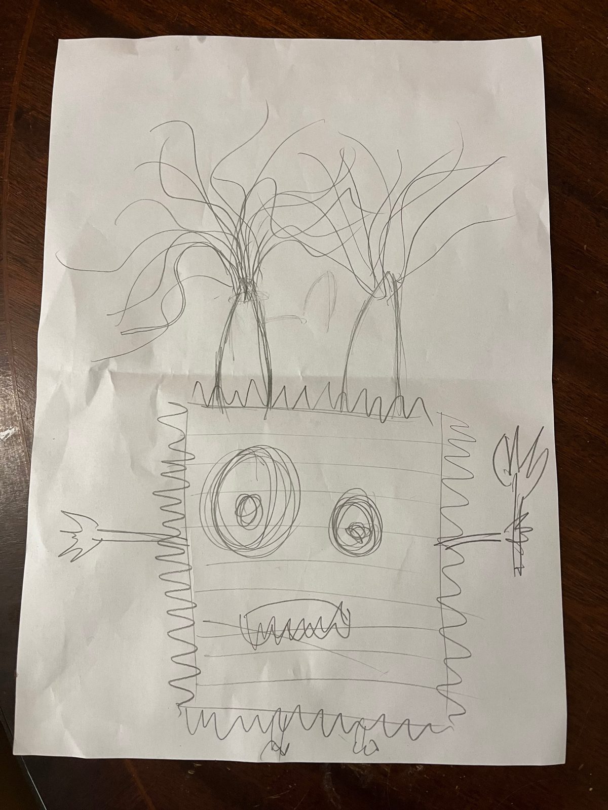 A very hungry square monster — the original drawing