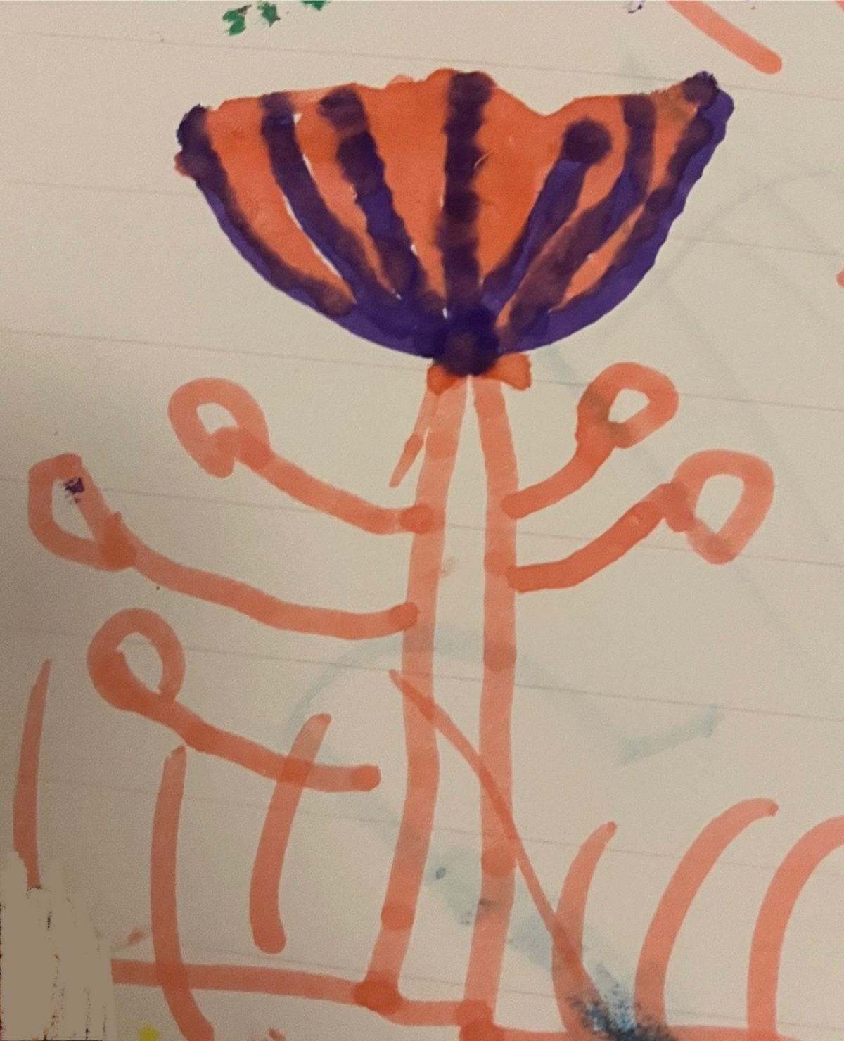 An orange tree of curls — the original drawing